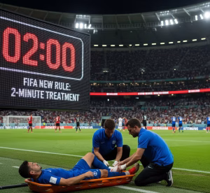 Lire la suite à propos de l’article Révolution sur les Pelouses : La FIFA Teste la Règle des «Deux Minutes de Sortie» à la Coupe Arabe 2025