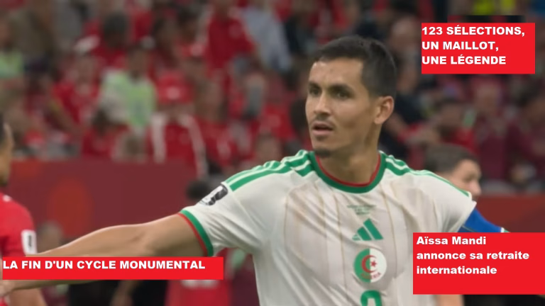 Aissa Mandi sous le maillot de l équipe nationale d Algerie